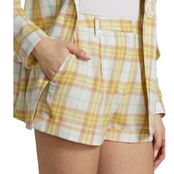Rag & Bone Yellow Plaid Women´s Shorts
